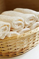 basket of pure white towels