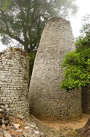 The Conical Tower at the ruined city of Great Zimbabwe