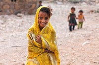 Portrait of a village girl, Qalansiyah, Socotra island, listed as World Heritage by UNESCO, Aden Governorate, Yemen, Arabia, West Asia.