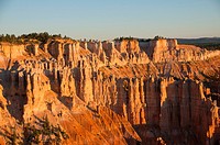 USA, Utah, dawn light on landscape at Bryce Point in Bryce Canyon National Park