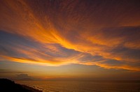 Sunset clouds in Rio Caribe in the eastern coast of Venezuela