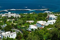 The Marina Grande and the town of Capri on the Island of Capri, Campania, Italy