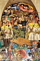 America. Mexico. Mexico DF. National Palace. History of Mexico mural The Independence. Diego Rivera´s Work 1886-1957