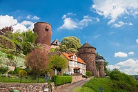 The pictursque Trendelburg Rapunzel´s castle on the German Fairy Tale Route, Trendelburg, Hesse, Germany, Europe