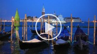 Italy , Venezia City , gondolas, san Giorgio island, evening