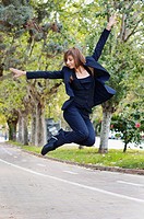 woman jumping.