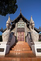 Wooden building holding the Venerable Acharn Mun Bhuridatto Vihara, Wat Chedi Luang, Chiang Mai, Thailand