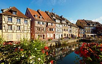 Timber framing houses at the fishmonger´s district, Little venice, Colmar, Alsace, France