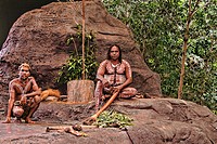 Body Painted Tjappukai Aboriginal natives with Didgeeridoo in Cairns Australia Queensland