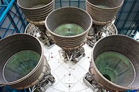 Saturn V rocket engines at the Kennedy Space Center in Florida