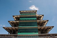 USA, Indiana, Indianapolis Motor Speedway, control tower pagoda during off season scene of the annual Indy 500 car race