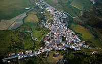 Typical south village Facinas  Aerial shot  Cádiz aerea  Spain.