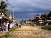 Serendipity road in Sihanoukville, Cambodia during the monsoon
