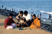 Parrot Astrologer, Pondicherry beach, Bay of Bengal,Coromandel Coast, Puducherry,Union Territory of India