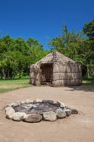Indigenous tribe huts, at Centro Ceremonial Indigena de Tibes, Ponce, Puerto Rico