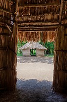 Indigenous tride huts, at Centro Ceremonial Indigena de Tibes, Ponce, Puerto Rico