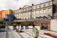 Dublin, Republic of Ireland, Eire, Europe  View to the State Apartments of Dublin Castle from the Garda Memorial Garden