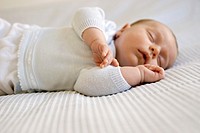 Two months old baby boy sleeping, Madrid, Spain