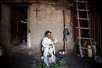 Ecuador, Otavalo, La Calera, shaman José Maria Maigua, traditional shamanistic ritual called ´limpia´ or purification.