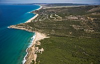 Secret desertic beach in Bolonia, right between Bolonia´s duna and Zahara de los Atunes´s ´playa de los Alemanes´. Lighthouse on the cliff. Cádiz area...