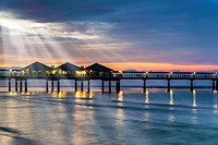 The Heringsdorf Pier is a pier at the Baltic Sea The pier is 508 meters long It was built in 1995, Heringsdorf, Usedom Island, County Vorpommern-Greif...