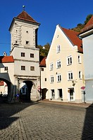 historic city gate, Sandauer Tor, Landsberg am Lech, Upper Bavaria, Germany, Europe