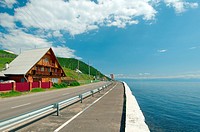 Embankment settlement Listvyanka, Lake Baikal, Irkutsk region, Siberia, Russian Federation
