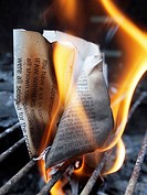 Document on fire