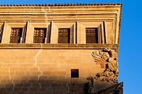 Detail of Saint Carlos Palace, in Main Square of Trujillo  Cáceres  Extremadura  Spain