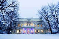 winter shot, neo-renaisance palace Zofin, Slavic Island, Prague, Czech Republic