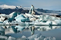 The iceberg lagoon at Jokulsarlon in Vatnajokull National Park, Iceland