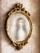 Ghost reflection in antique mirror