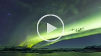 Northern lights, Jokulsarlon glacier lagoon, Vatnatjokull glacier, South Iceland, Iceland, Europe