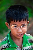 Portrait of a young Cambodian boy in Siem Reap, Cambodia