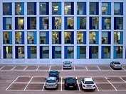 Workplace, workday, offices, office building, car park, Kiel, Germany, Europe.
