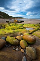 England, North Yorkshire, Scarborough. Scalby Ness Sands, located north of Scarborough within the North York Moors National Park.