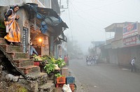 A foggy morning in Joshimath, India.