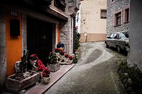 View of the streets of the town of Cue. Llanes, Asturias, Spain.