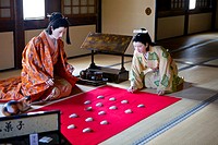 Kaiawase - Traditional Shell Game Exhibit at Himeji Castle. Japan