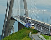 Pont de Normandie (Bridge of Normandy) : a cable-stayed road bridge over the river Seine, linking Le Havre to Honfleur (Calvados, Normandy, France).