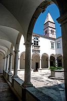 Interior of a cloister, Piran, Slovenia, Europe