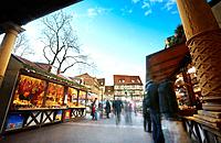 Christmas market at the city center. Colmar. Wine route. Haut-Rhin. Alsace. France.