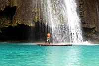 The Kawasan Waterfalls in Badian on Cebu, Philippines.