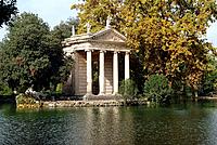 Italy. Lacio. Rome. Villa Borghese gardens. Esculapian temple. UNESCO World Heritage.