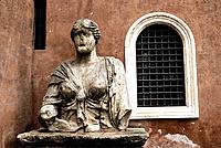 Italy. Lacio. Rome. Madame Lucrezia, the popular Roman thought's speaking statue. Possibly come from the Egyptian Isis temple at the Mars field. UNESC...