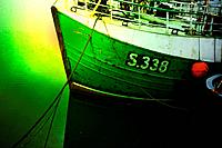 Ireland series in detail. Fishing boat in the harbor.  