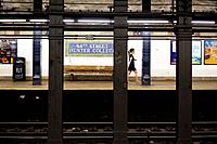 68th Street, Hunter College, New York City Subway Station, Woman Walking towards Exit.