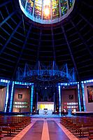 Nave and altar at Liverpool Metropolitan Cathedral, Liverpool, UK.