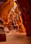 beautiful colors and formations in Upper Antelope Canyon, Page, Arizona.