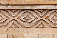 Detail of the mosaic fretwork: Mitla Archaeological Site at Oaxaca, Mexico.